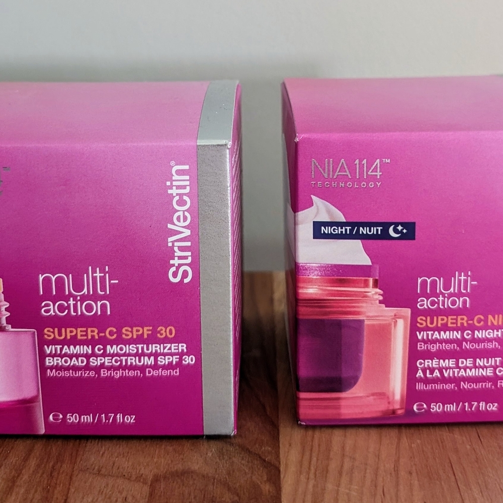 StriVectin Multi-Action Super-C Moisturizer and Night Cream Set - Pink Packaging